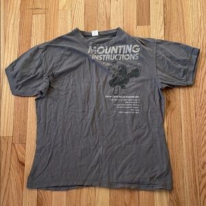 AJAXX 63 Graphic Workwear T Shirt Mens XL Gray Faded Streetwear Utility Tee